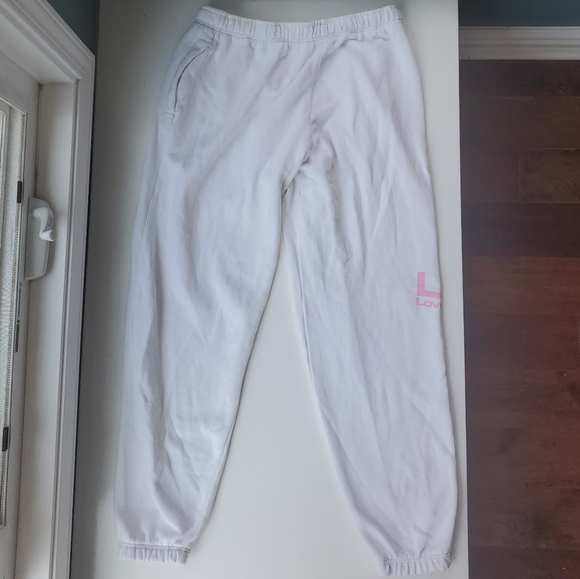 BLACKPINK WHITE UNISEX SWEATPANTS FEATURING LOVESICK GIRLS GRAPHICS - Picture 4 of 6